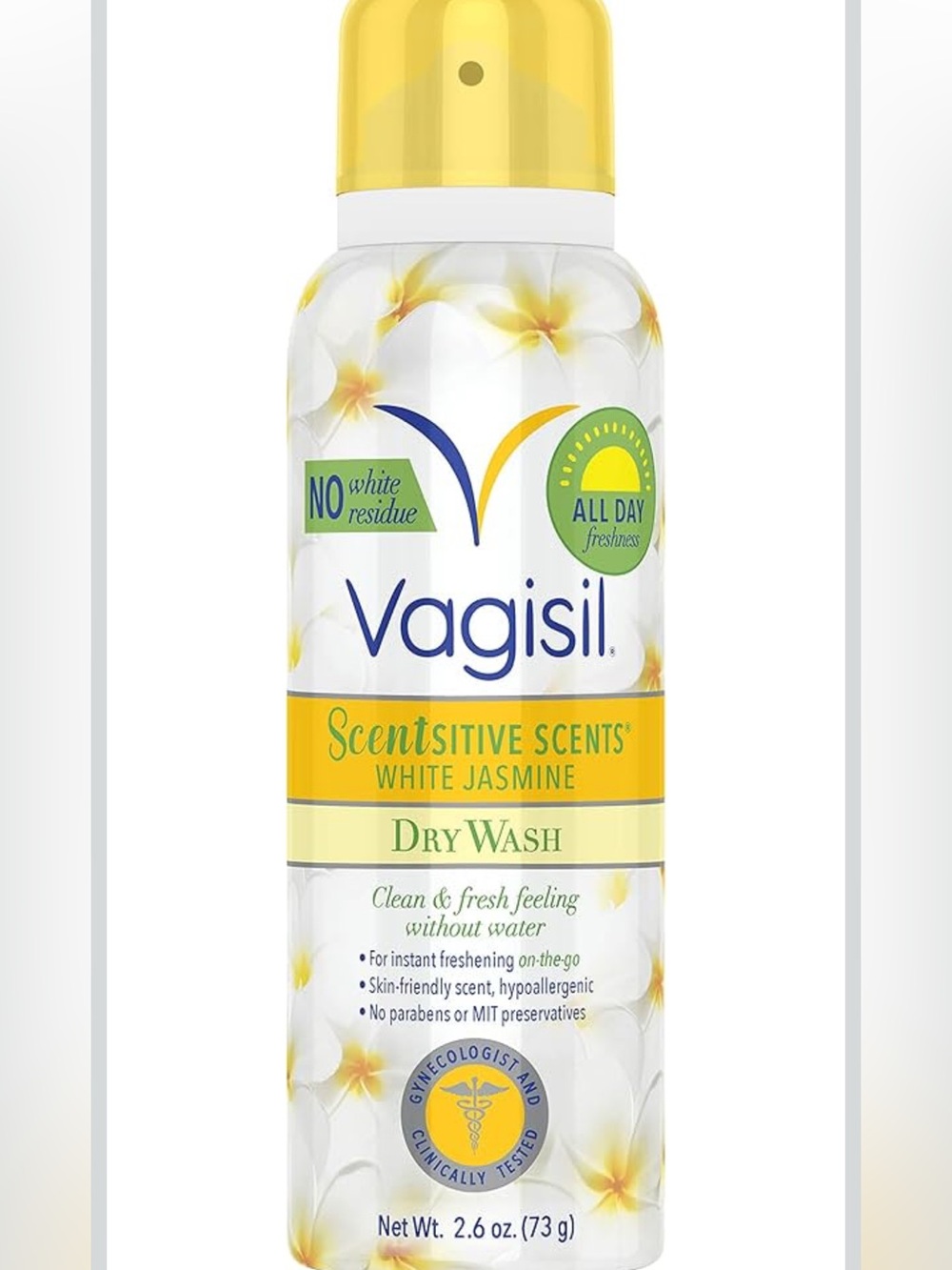 New Vagisil White Jasmine Dry Wash Body Wash Spray.  Clear 2.6 oz